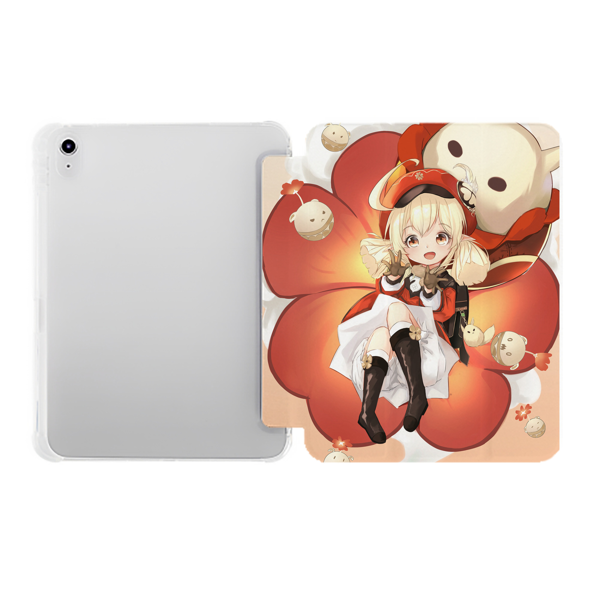 げんし神 genshin IPad ケース ペン収納付き 三つ折りスタンド PUレザー×シリコン 対応機種9.5/10.5/10.9インチ